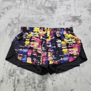Jillian Michaels Shorts Womens S Black Multicolor IMPACT Lined Workout Running